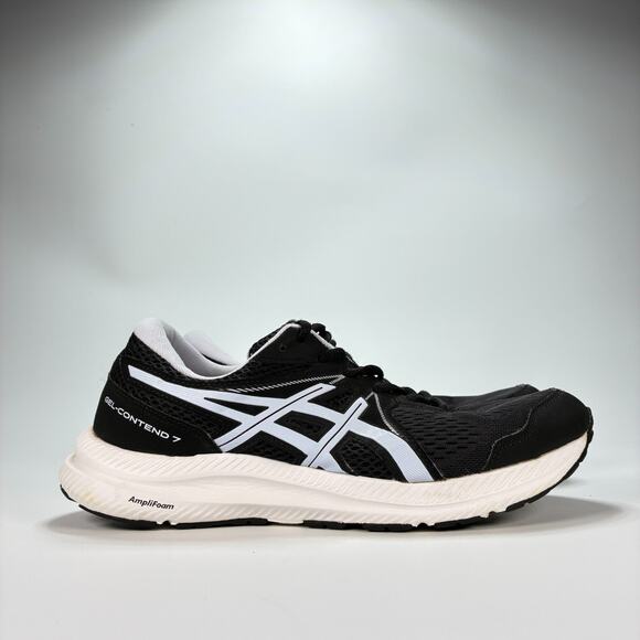 ASICS Gel Contend 7 Black White Running Shoes Lace Up 1012A910 Women’s Size 9 - Picture 1 of 10
